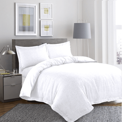 غطاء لحاف مقاس كينج بستان حصريًا (أبيض) (245 × 265 + 30 سم - مجموعة من قطعة واحدة) نسيج قطني ناعم وفاخر، أغطية سرير عالية الجودة - 180 TC