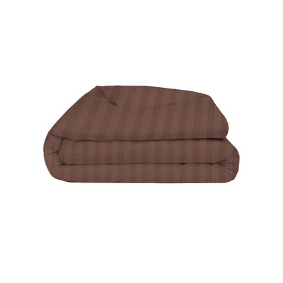 BYFT Tulip (Dark Brown) Queen Size Duvet Cover with 1 cm Satin Stripe (225 x 245 + 30 Cm-Set of 1 Pc) 100% Cotton, Soft and Luxurious Hotel Quality Bed linen-300 TC