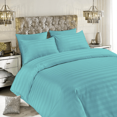 BYFT Tulip (Sea Green) Queen Size Duvet Cover with 1 cm Satin Stripe (225 x 245 + 30 Cm-Set of 1 Pc) 100% Cotton, Soft and Luxurious Hotel Quality Bed linen-300 TC