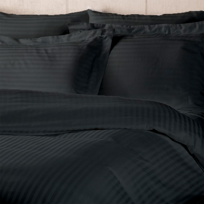 BYFT Tulip (Charcoal) Queen Size Duvet Cover with 1 cm Satin Stripe (225 x 245 + 30 Cm-Set of 1 Pc) 100% Cotton, Soft and Luxurious Hotel Quality Bed linen-300 TC