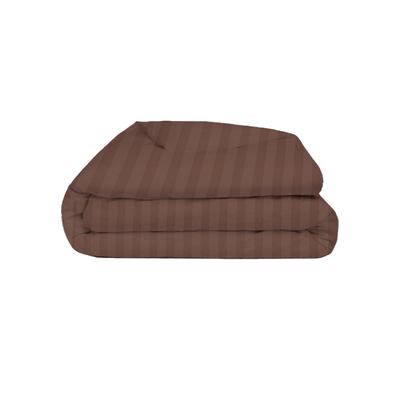 BYFT Tulip (Dark Brown) King Size Duvet Cover with 1 cm Satin Stripe (245 x 265 + 30 Cm-Set of 1 Pc) 100% Cotton, Soft and Luxurious Hotel Quality Bed linen-300 TC