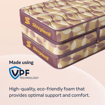 Sleepwell Tarang Foldable Mattress | PU Foam |  Neem Fresche Technology| Single Bed Size (190L x 90W x 10H cm)