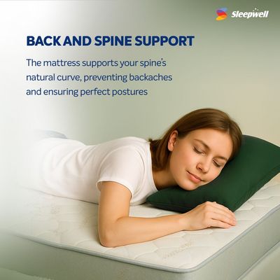 Sleepwell Durafirm 2.0 | Visco Medicated Foam | Queen Bed Size | Medium Firm | Neem Freshce Technology | Anti Sag Mattress (200L x 160W x 15H cm)