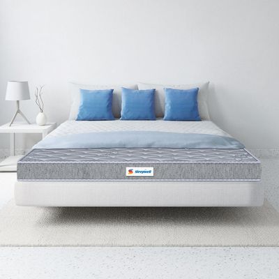 Sleepwell Durafirm 2.0 | Visco Medicated Foam | King Bed Size | Medium Firm | Neem Fresche Technology | Anti Sag Mattress (200L x 180W x 15H cm)