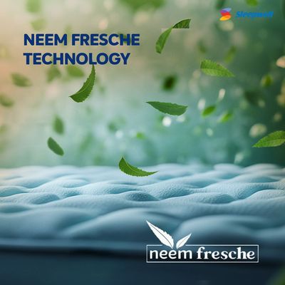 Sleepwell Fitrest Classic | Acuprofile PU Foam | Queen Bed Size | Medium Firm | Neem Fresche Technology | Anti Sag Mattress (200L x 160W x 20H cm)