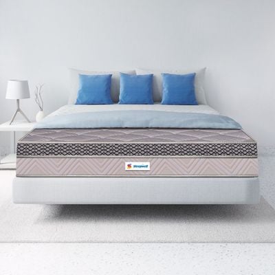 Sleepwell Fitrest Classic | Acuprofile PU Foam | King Bed Size | Medium Firm | Neem Fresche Technology | Anti Sag Mattress (200L x 180W x 20H cm)