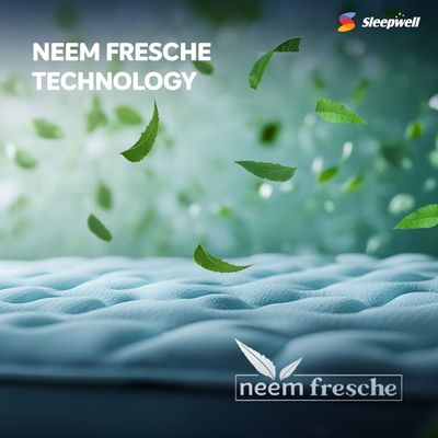 Sleepwell Nexa Classic | Resitec Foam | Single Bed Size | Medium Firm | Neem Fresche Technology | Anti Sag Mattress (200L x 90W x 25H cm)