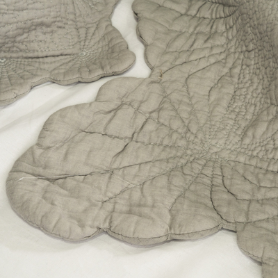 3Pcs 100% Reversible Cotton Quilt Set Floral Grey Super King Size