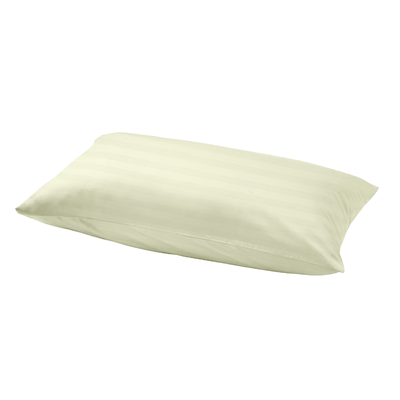 BYFT Tulip (Cream) Single Size Flat Sheet and Pillow Covers with 1 cm Satin Stripe (Set of 2 Pcs) 100% Cotton, Soft and Luxurious Hotel Quality Bed linen-300 TC