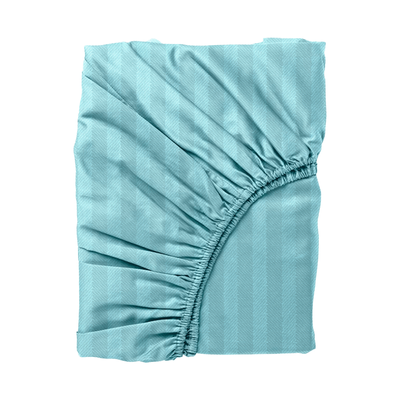 BYFT Tulip (Sea Green) Single Size Fitted Sheet and Pillow Covers with 1 cm Satin Stripe (Set of 2 Pcs) 100% Cotton, Soft and Luxurious Hotel Quality Bed linen-300 TC
