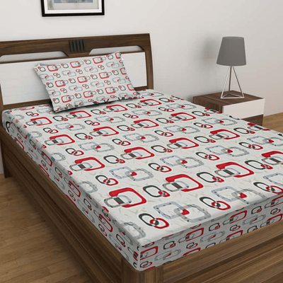 غطاء سرير فاخر من بستان مقاس 150 × 230 سم كيس وسادة 52 × 73 + 12 سم 144 Tc متعدد الألوان من القطن والبوليستر مجموعة من 2