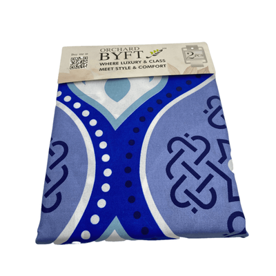 BYFT Orchard Bed Sheet 150 x 230 Cm Pillowcase 52 x 73 + 12 Cm 65 Gsm Blue Portuguese Pattern Printed 100% Microfiber Set of 2