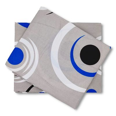 BYFT Orchard Bed Sheet 150 x 230 Cm Pillowcase 52 x 73 + 12 Cm 65 Gsm Grey Abstract Cicular Pattern Printed 100% Microfiber Set of 2