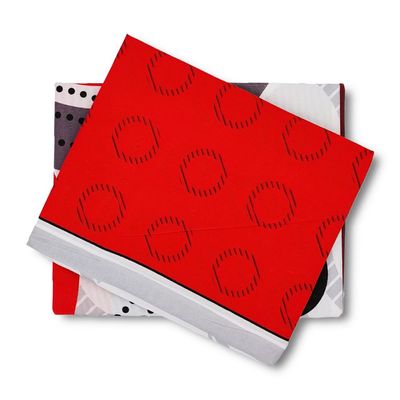 BYFT Orchard Bed Sheet 150 x 230 Cm Pillowcase 52 x 73 + 12 Cm 65 Gsm Red Polka Dot Printed 100% Microfiber Set of 2