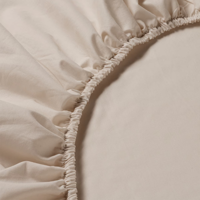 ملاءة سرير مقاس كوين من توليب (رمل) (160 × 210 + 30 سم - مجموعة مكونة من قطعة واحدة) 100% قطن، أغطية سرير ناعمة وفاخرة بجودة الفنادق - 300 TC