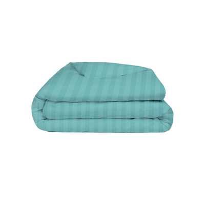 BYFT Tulip (Sea Green) Single Size Flat Sheet,Duvet cover and Pillow Covers with 1 cm Satin Stripe (Set of 4 Pcs) 100% Cotton, Soft and Luxurious Hotel Quality Bed linen-300 TC