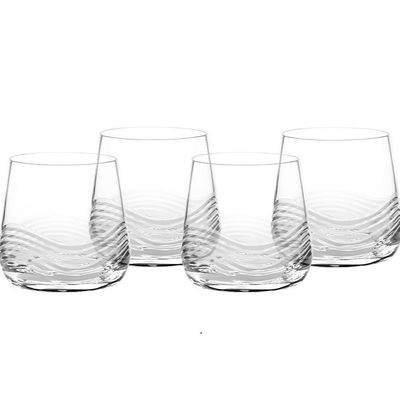 Alpha Whiskey Tumbler Lead Free Cystal Glasses - Set of 4pc 370ml Capacity