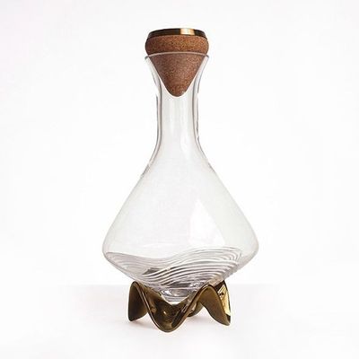Alchemist Spirit  Lead Free Crystal Decanter with Gold Arch Base 1 Liter Capacity