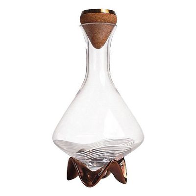 Alchemist Spirit  Lead Free Crystal Decanter with Rose Gold Arch Base 1 Liter Capacity