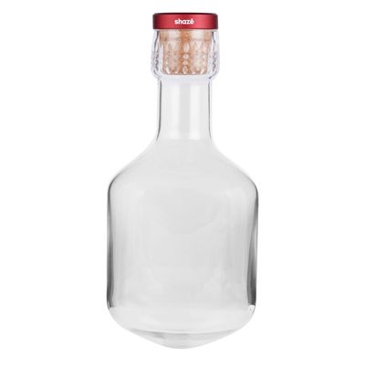 The Cage  Lead Free Crystal Decanter -  Red 1 Liter Capacity