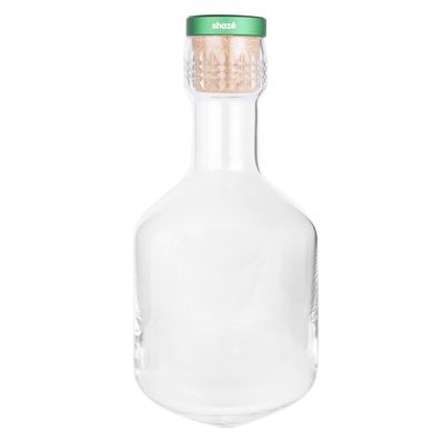 The Cage  Lead Free Crystal  Decanter- Green 1 Liter Capacity