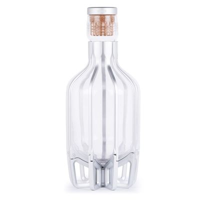 The Cage Lead Free Crystal  Decanter- Dazzling Silver 1 Liter Capacity