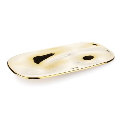 The Flow Hot & Cold Serving Platter Stainless Steel- Gold