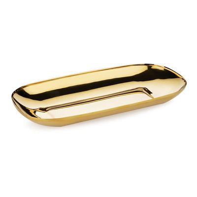 The Flow Hot & Cold Serving Platter Stainless Steel- Gold