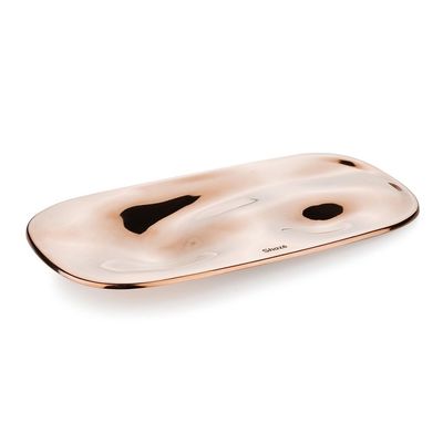 The Flow Hot & Cold Serving Platter Stainless Steel- Rose Gold