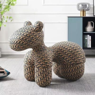 Maple Home Nordic Fabric Lounge Chair Lazy Sofa Bear Toy Stool Kids Comfortable Single Leisure Soft Foam Seat Moulded Edges Living Room Furniture.