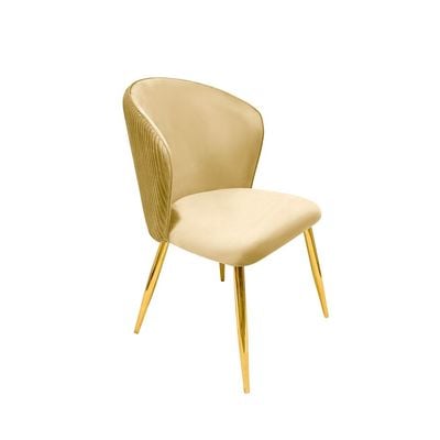 Maple Home Modern Velvet Dining Armless chair Queen Curved Backrest Golden Metal Frame Nordic Leisure Kitchen Living Indoor Parties Functional Furniture