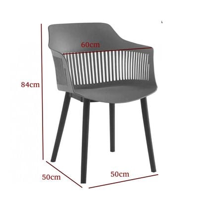 Maple Home Modern Plastic Dining Armchair Stackable Comfortable Curved Backrest Nordic Leisure Living Outdoor Garden Indoor Patio Furniture