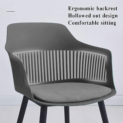 Maple Home Modern Plastic Dining Armchair Stackable Comfortable Curved Backrest Nordic Leisure Living Outdoor Garden Indoor Patio Furniture