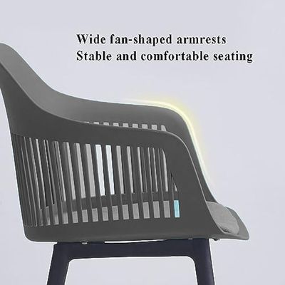 Maple Home Modern Plastic Dining Armchair Stackable Comfortable Curved Backrest Nordic Leisure Living Outdoor Garden Indoor Patio Furniture
