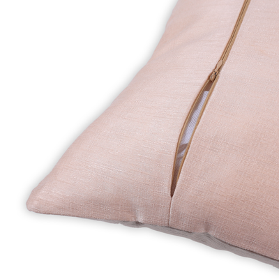 طقم غطاء وسادة مزخرف باللون الوردي المرجاني مقاس 16 × 16 بوصة مكون من قطعتين