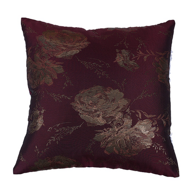 BYFT Golden Rose Burgundy 16 x 16 Inch Decorative Cushion Cover Set of 2