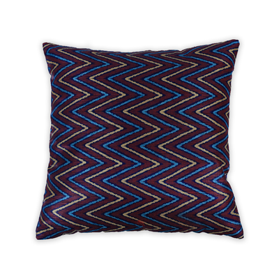 مجموعة غطاء وسادة مزخرفة من أناقة متعرجة باللون الأزرق مقاس 16 × 16 سم، قطعتان