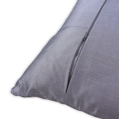 طقم غطاء وسادة مزخرف باللون الرمادي الكريستالي مقاس 16 × 16 بوصة مكون من قطعتين