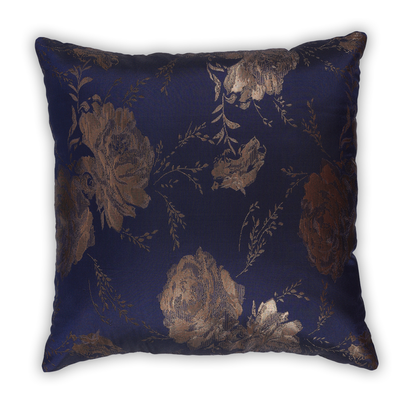 طقم غطاء وسادة مزخرف باللون الأزرق النيلي من جولدن روز مقاس 16 × 16 سم، قطعتان