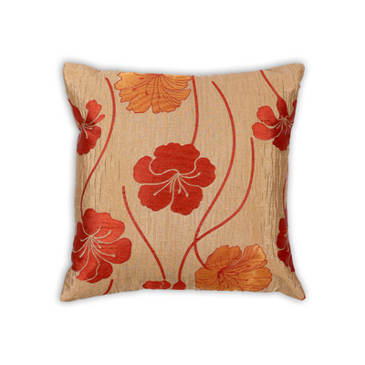 BYFT Sun-Kissed Hibiscus Pale Gold 16 x 16 Inch Decorative Cushion & Cushion Cover Set of 2