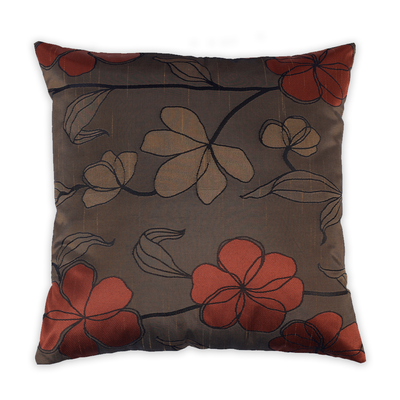 BYFT Blossom Coffee Brown 16 x 16 Inch Decorative Cushion & Cushion Cover Set of 2