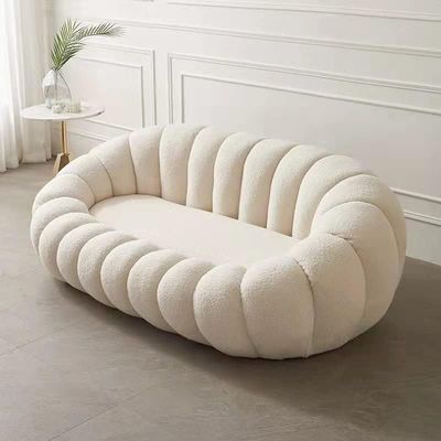 Maple Home Decoration Lamb Fleece Sofa White Three Seater 1 pcs 180cm Modern Nordic Flower Minimalist Style Sofa For Living Room Cafe Hotel Shop Home Furniture