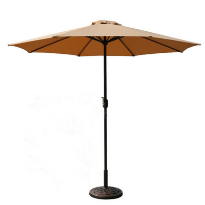 Velcro Round Outdoor Umbrella with Rotating Handle UV-Resistant Canopy for Patio & Garden Valet Parking