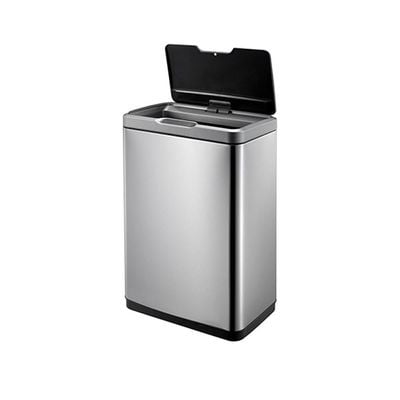 Eko Sensor Opening Garbage Bin, Soft Closing Stainless Steel Mirage Sensor Bin 80 Liter Capacity-Silver