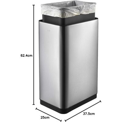 Eko Mirage Sensor Bin 30Lt, Stainless Steel, Matt S/S, 25 X 37 X 62 Cm