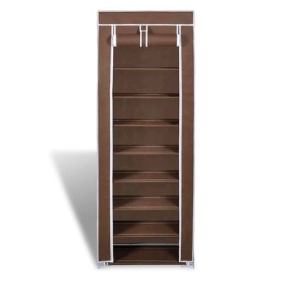 vidaXL Fabric Shoe Cabinet with Cover 162 x 57 x 29 cm Brown