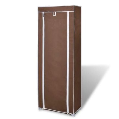 vidaXL Fabric Shoe Cabinet with Cover 162 x 57 x 29 cm Brown