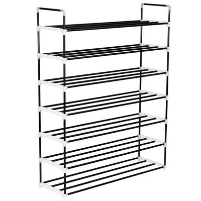 vidaXL Shoe Rack with 7 Shelves Metal and Plastic Black