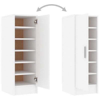 vidaXL Shoe Cabinet White 32x35x92 cm Engineered Wood