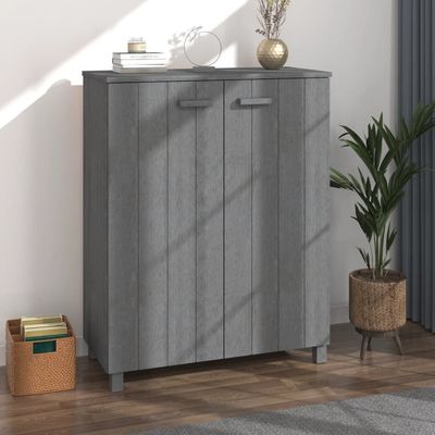 vidaXL Shoe Cabinet HAMAR Dark Grey 85x40x108 cm Solid Wood Pine